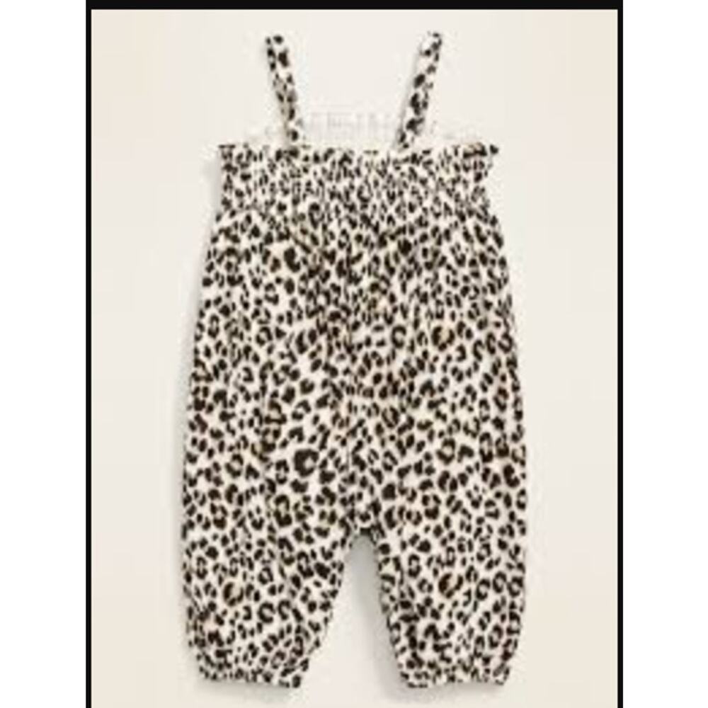 Old Navy Cheetah Smocked Romper Animal Print Leopard 18-24 Months Toddler Girls